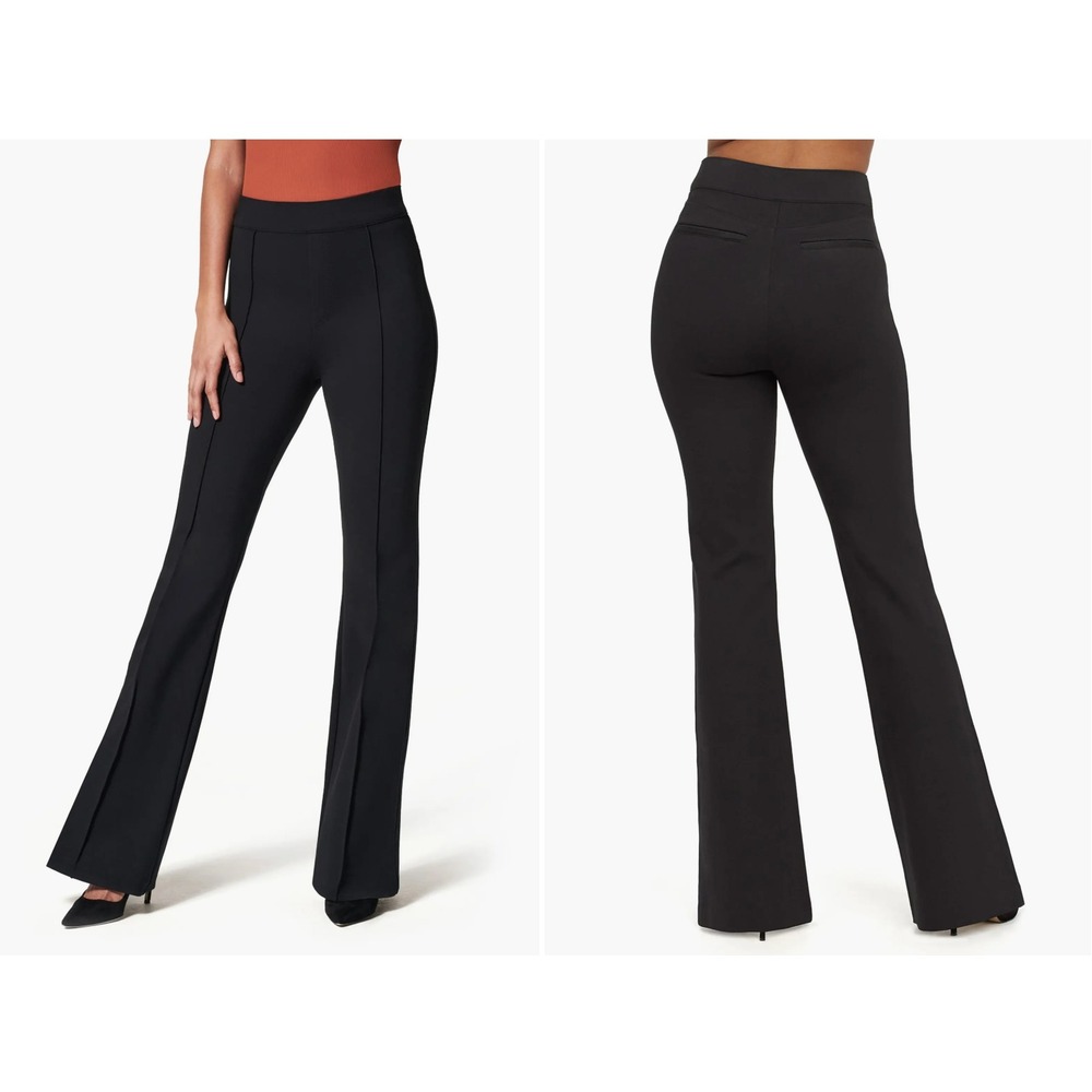 SPANX SPANXsmooth PerfectFit Ponte Flare Pants XL Black High Rise Office